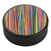 Kleurrijke abstracte strepen ontwerpen het gezicht hockey puck (3/4)