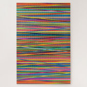 Kleurrijke abstracte strepen ontwerpen het gezicht legpuzzel (Verticaal)