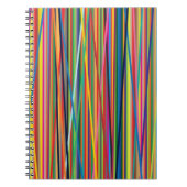 Kleurrijke abstracte strepen ontwerpen het gezicht notitieboek (Voorkant)