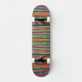 Kleurrijke abstracte strepen ontwerpen het gezicht persoonlijk skateboard (Voorkant)