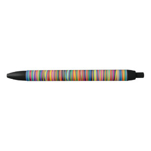 Kleurrijke abstracte strepen ontwerpen het gezicht zwarte inkt pen