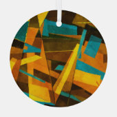 Kleurrijke Abstracte strepen: verftextuur Glas Ornament (Achterkant)