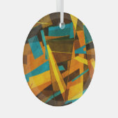 Kleurrijke Abstracte strepen: verftextuur Glas Ornament (Voorkant Rechts)