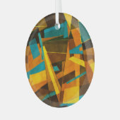 Kleurrijke Abstracte strepen: verftextuur Glas Ornament (Voorkant links)