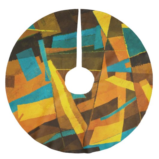 Kleurrijke Abstracte strepen: verftextuur Kerstboom Rok (Voorkant)