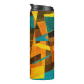 Kleurrijke Abstracte strepen: verftextuur Thermosbeker (Geroteerd rechts)