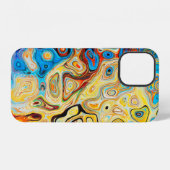 Kleurrijke abstracte structuur textuur iPhone hoesje (Achterkant horizontaal)