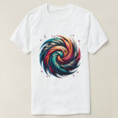 Kleurrijke Abstracte Swirl Art T-shirt (Design voorkant)