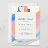 Kleurrijke Abstracte Swirl Waterverf Vrijgezellenf Kaart (Voorkant)