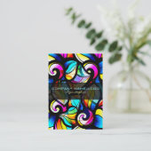 Kleurrijke Abstracte Swirls-Glas in lood look Visitekaartje (Staand voorkant)