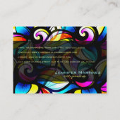 Kleurrijke Abstracte Swirls-Glas in lood look Visitekaartje (Achterkant)