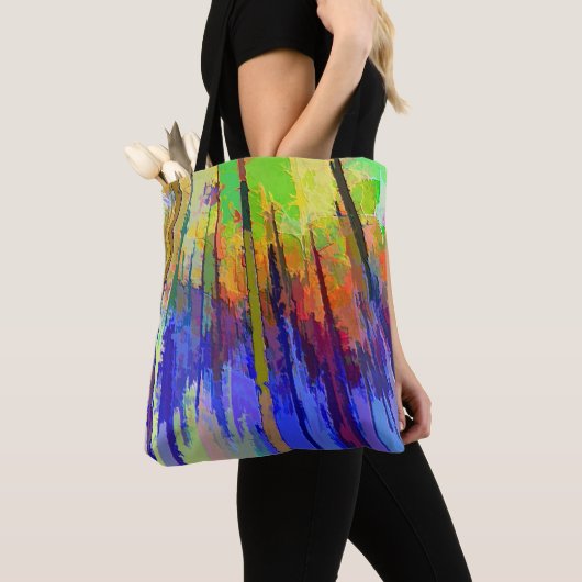 Kleurrijke Abstracte tas met overal afdrukken (Dichtbij)