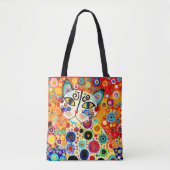 KLEURRIJKE ABSTRACTE TEKENKAT TOTE BAG (Voorkant)