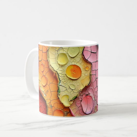 Kleurrijke Abstracte Textuur Mok (Voorkant links)