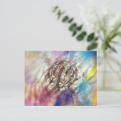 Kleurrijke Abstracte Tijger Briefkaart (Staand voorkant)