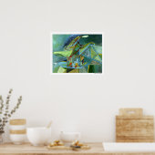 Kleurrijke Abstracte Trendy Green Grey Surreal Bik Poster (Keuken)
