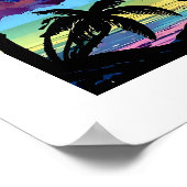 Kleurrijke Abstracte Tropische Paradijs Zeilboot Poster (Hoek)