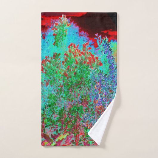 Kleurrijke Abstracte tuin met Crimson Sunset Bad Handdoek (Handdoek)