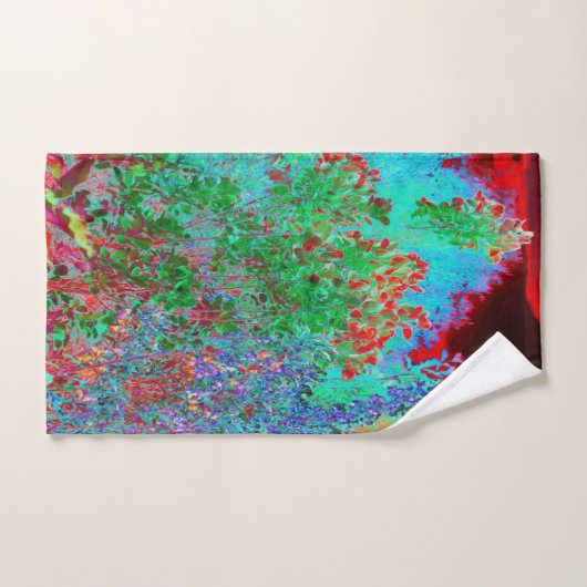 Kleurrijke Abstracte tuin met Crimson Sunset Bad Handdoek (Handdoek)