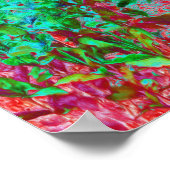 Kleurrijke Abstracte tuin met Crimson Sunset Poster (Hoek)