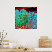 Kleurrijke Abstracte tuin met Crimson Sunset Poster (Keuken)