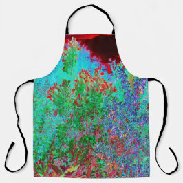 Kleurrijke Abstracte tuin met Crimson Sunset Schort