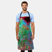 Kleurrijke Abstracte tuin met Crimson Sunset Schort (Gedragen)