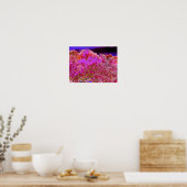 Kleurrijke Abstracte tuin met Paarse zonnebank Poster (Keuken)