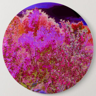 Kleurrijke Abstracte Tuin met Paarse Zonsondergang Ronde Button 6,0 Cm