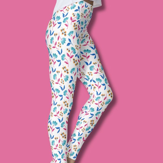 Kleurrijke abstracte tulp bloemmotief leggings