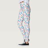 Kleurrijke abstracte tulp bloemmotief leggings (Links)