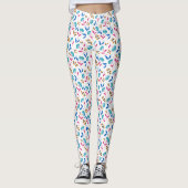 Kleurrijke abstracte tulp bloemmotief leggings (Voorkant)