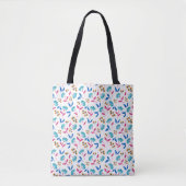Kleurrijke abstracte tulp bloemmotief tote bag (Voorkant)