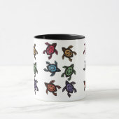 Kleurrijke Abstracte Turtles Koffie Mok (Midden)