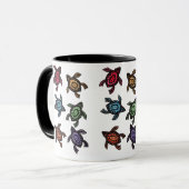 Kleurrijke Abstracte Turtles Koffie Mok (Voorkant links)