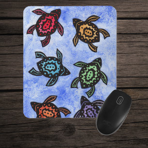 Kleurrijke Abstracte Turtles Mousepad Muismat