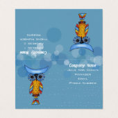 Kleurrijke Abstracte uil Big Blue Eyes Circles Visitekaartje (Buitenkant ongevouwen)