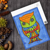 Kleurrijke Abstracte uil Briefkaart