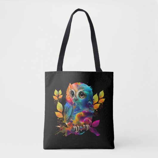 KLEURRIJKE ABSTRACTE UIL  TOTE BAG (Voorkant)
