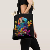 KLEURRIJKE ABSTRACTE UIL  TOTE BAG (Dichtbij)