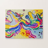 Kleurrijke Abstracte Unicorn Portret Painting Legpuzzel (Horizontaal)