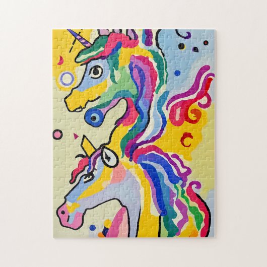 Kleurrijke Abstracte Unicorn Portret Painting Legpuzzel (Verticaal)