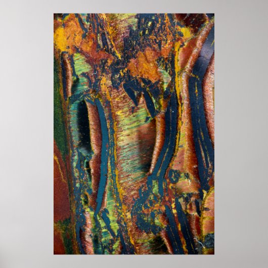 Kleurrijke abstracte van een Tijgeroog Poster (Voorkant)