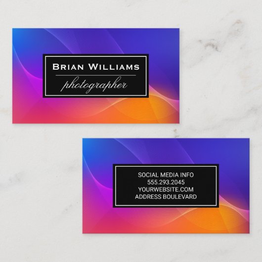 Kleurrijke Abstracte Velden van Kleur Visitekaartje (Voorkant / Achterkant)