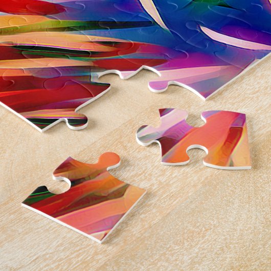 Kleurrijke Abstracte ventilator | Aangepaste regen Legpuzzel (Zijkant)