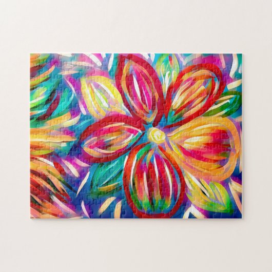 Kleurrijke Abstracte ventilator | Aangepaste regen Legpuzzel (Horizontaal)