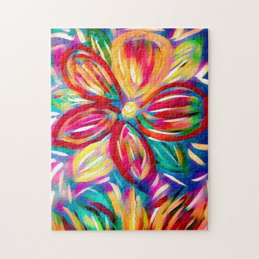 Kleurrijke Abstracte ventilator | Aangepaste regen Legpuzzel (Verticaal)