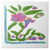 Kleurrijke Abstracte ventilator Tegeltje (Voorkant)