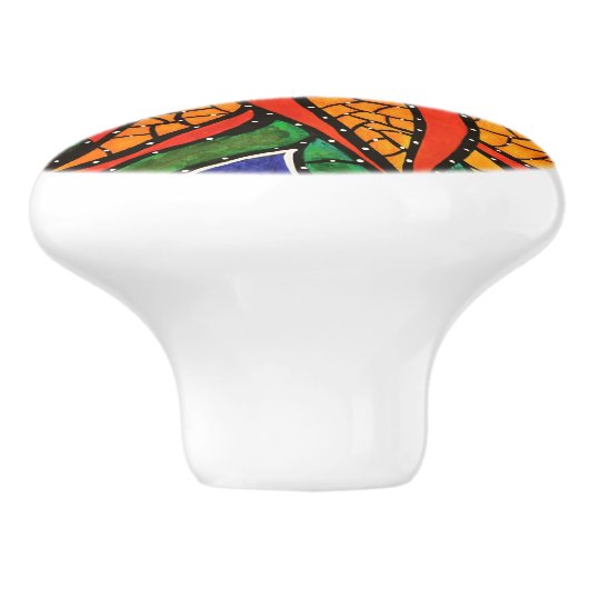 Kleurrijke Abstracte ventilatorheldere kleuren Keramische Knop (Zijkant)
