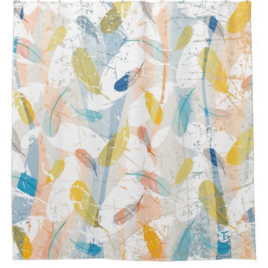 Kleurrijke Abstracte veren Douchegordijn (Voorkant)